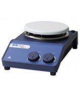 Agitador magnético analógico con calefacción, volumen máximo de 20 litros y velocidad regulable hasta 1500 rpm.