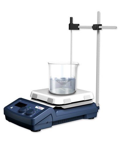 Agitador magnético digital con calefacción, modelo RS-4C: placa calefactora de vitrocerámica, volumen máximo de 20 litros y velo Agitador magnético digital con calefacción, modelo RS-4C: placa calefactora de vitrocerámica, volumen máximo de 20 litros y velo