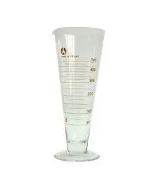 100 ml Graduated Glass Measure, conical shape and round base.
