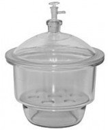 200 mm ECO Glass Desiccator for Vacuum with Glass Stopcock and Porcelain Plate 