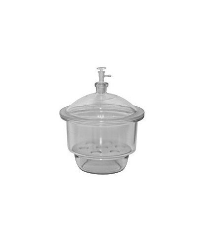 250 mm ECO Glass Desiccator for Vacuum with Glass Stopcock and Porcelain Plate 