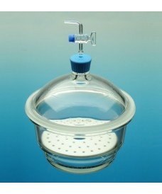 Dessiccateur de 300 mm de diamètre nominal, couvercle avec filetage GL36 et robinet à pointeau