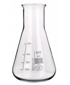 Fiole conique en verre borosilicate de 100ml, col large