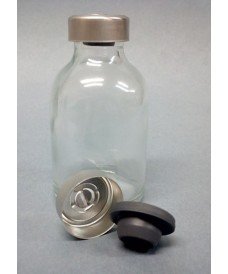 100ml clear glass injection vial with rubber septum and aluminium capsule