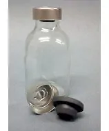 Flacon antibiotique verre blanc de 100ml avec capsule en aluminium et bouchon en caoutchouc