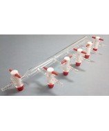 Tubing for laboratory equipment with glass multiple outlets and with stopcocks, 5 outlets