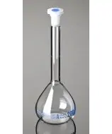 Volumetric flask of clear glass with stopper, 100 ml capacity, class A
