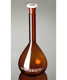 250ml Amber Volumetric Flask with Stopper, class A
