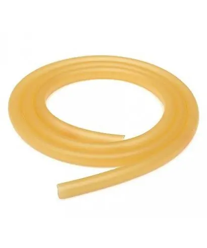 Natural rubber tube, 10 mm inner diameter and 14 mm outer diameter.