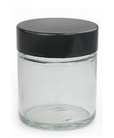 60ml Clear Glass Jar & Black Bakelite Screw Cap