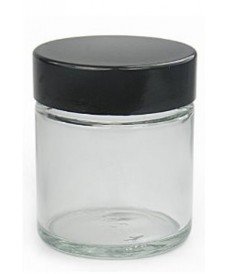 120ml Clear Glass Jar & Black Bakelite Screw Cap