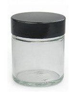 120ml Clear Glass Jar & Black Bakelite Screw Cap