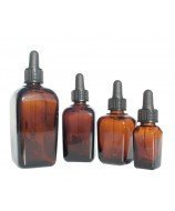 10 ml Square amber dropper glass bottle with 18 mm thread