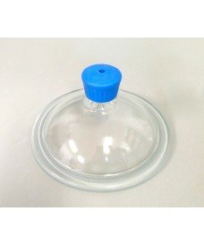 Tapa de vidrio con pomo de plástico con orificio para desecador 200 mm Simax
