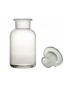 100ml Clear Glass Reagent Bottle, Wide Mouth & Ground-Glass Stopper