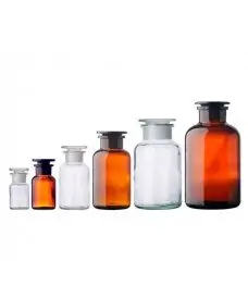 250 mL Amber Bottle Wide Mouth & Ground-Glass Stopper