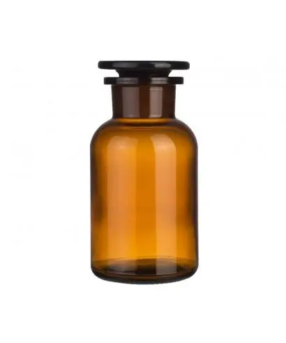 250 mL Amber Bottle Wide Mouth & Ground-Glass Stopper
