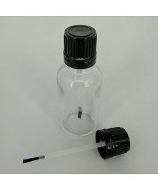 10ml Clear Glass Dropper Bottle & Brush Cap