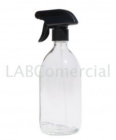 500ml Clear Glass Sirop Bottle & 28mm Hand Trigger Sprayer
