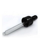 18mm Black Dropper Screw Cap with Nipple & 65mm Glass Pipette, without tamper evident seal