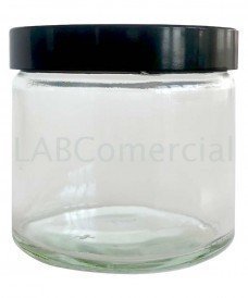 250ml Clear Glass Jar & Black Bakelite Screw Cap