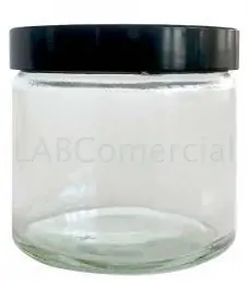 Pot de 250 ml en verre blanc ou transparent avec bouchon à vis en bakélite noire