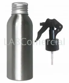 Flacon de laboratoire en PET 500 ml blanc avec vaporisateur à gâchette  standard blanc, filetage 28/410, longueur de tuyau 185 mm