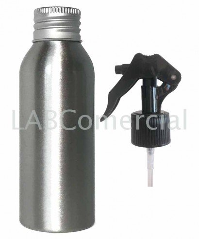 100ml Aluminium Bottle and 24 mm Screw Black Trigger Spray