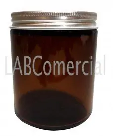 Pot en verre ambré ou ambré de 500 ml avec couvercle en aluminium