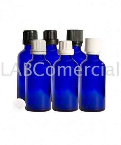 DIN18 1 unidad - 1 unidad Botella vidrio azul 100 ml 