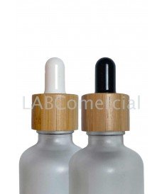 Bouchon compte-gouttes en bambou à vis DIN18 / 18mm et tube verre de 50mm de long