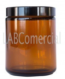 250ml Amber Glass Jar & Black Bakelite Screw Cap
