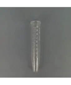 Tubo cónico graduado de vidrio borosilicato y capacidad hasta 10 ml para centrífuga.