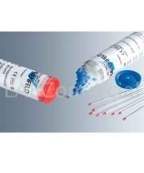 Micro-haematocrit capillary tubes without heparin for blood analysis (red box)