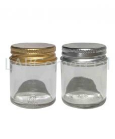 30ml Clear Glass Jar with Aluminium Screw Cap, without tamper evident seal