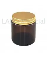 Pot à vis en verre ambré de 60 ml avec bouchon en aluminium doré
