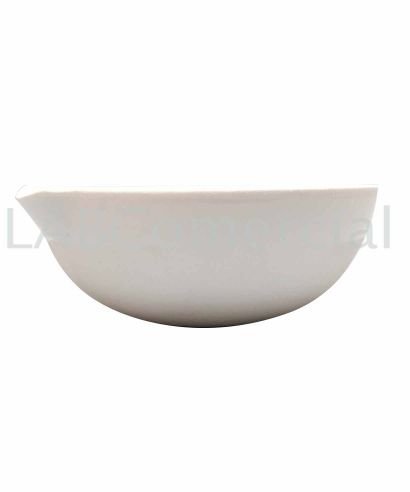 Porcelain round-bottom evaporating dish of 75 ml and 82 mm in diameter