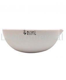 Porcelain round-bottom evaporating dish of 75 ml and 82 mm in diameter