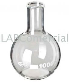 Ballon sphérique à fond plat et à col étroit, d'une capacité de 50 ml.