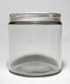 Bote de vidrio de transparente de 500ml con tapa de aluminio