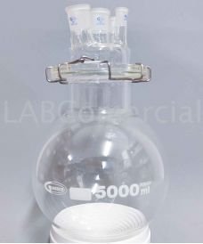 Ballon réacteur sphérique de 5 000 ml à 5 sorties (marque Glassco).