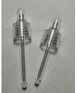 Transparent 18 mm screw cap and 77 mm glass pipette
