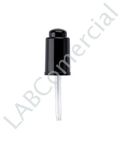 Dropper cap press black for DIN18 screw cap bottles 5ml