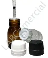 Frasco de vidrio ámbar de 30 ml con tapa rosca PP28 para dosificación mediante inyectable