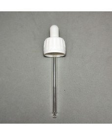 28mm White Tamper Evident Screw Cap & Glass Pipette Assembly 30ml