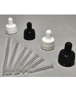 28mm White Tamper Evident Screw Cap & Glass Pipette Assembly 30ml