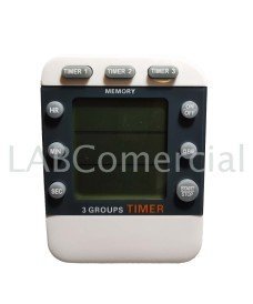 Cronómetro con reloj y cuenta atrás 3 pantallas