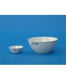 Porcelain Evaporating Dishes, Flat Bottom