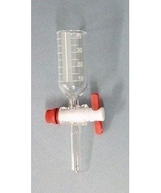 Embudo cilíndrico de vidrio para digestor triquina con llave PTFE