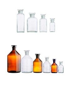 Flacon à col étroit avec bouchon en verre